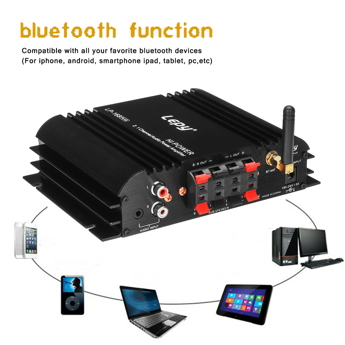 Plus Hifi Amplifier Super Bass Bluetooth Channel Stereo