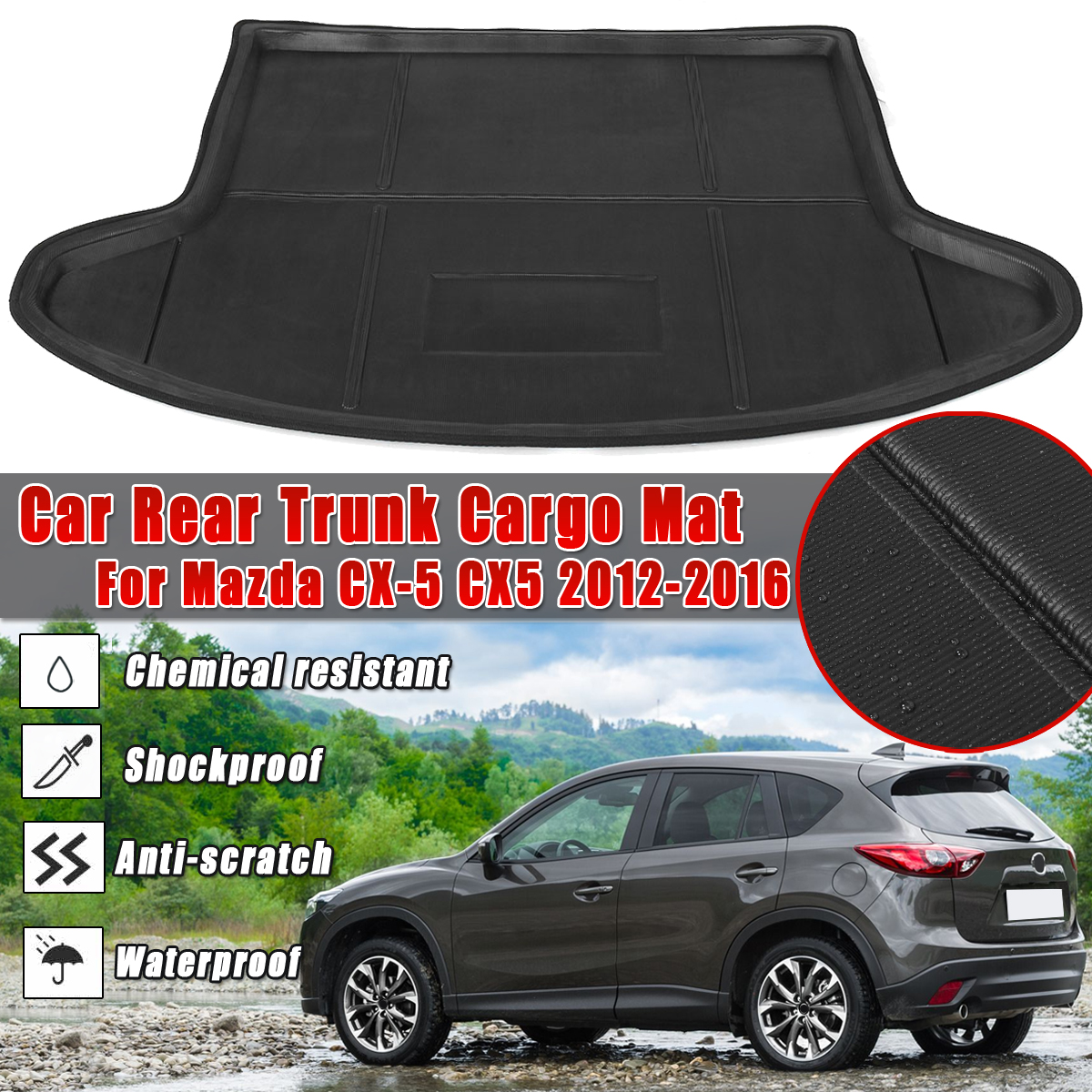 Rear Trunk Cargo Boot Liner Floor Tray Mat Carpet For Mazda Cx Cx