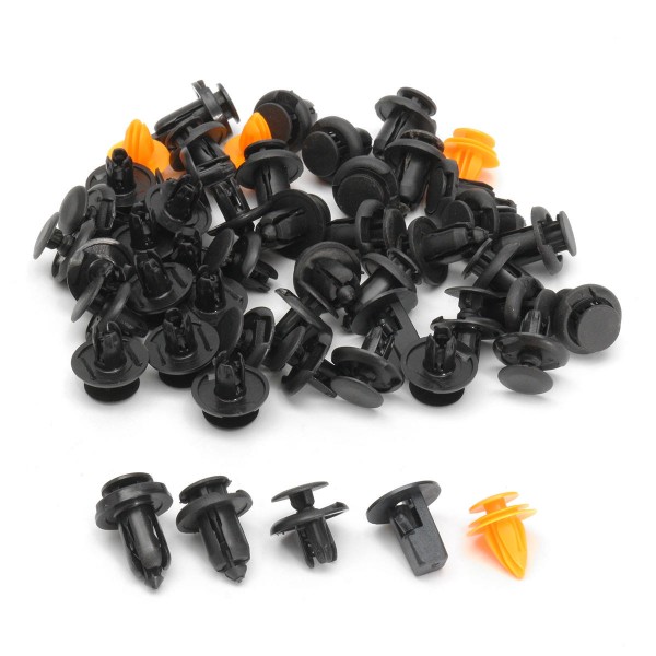 51Pcs Plastic Fenders Wheel Arches Bumper Trim Clip Assortments For Honda Civic