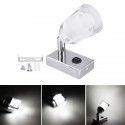 12V-24V Button Control LED Reading Spot Light Swivel Bedside Wall Lamp RV Boat Marine