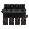 12V 80A 12 Way Blade Fuse 4 Way Relay Box Holder Assembly For Auto Car RV Boat