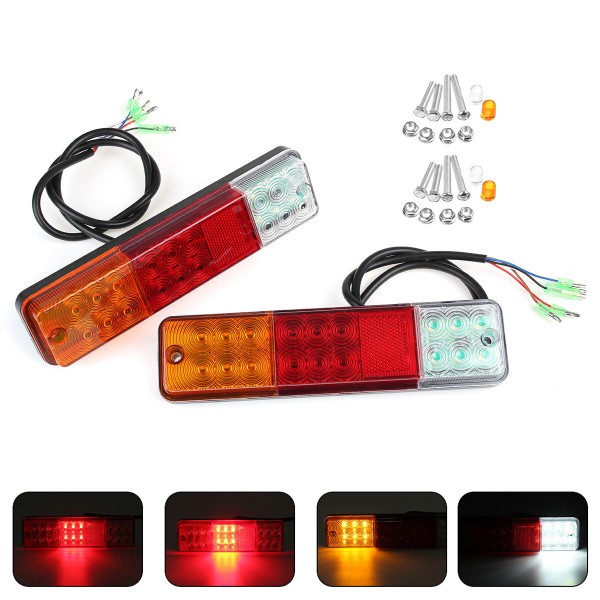 2PCS 10-80V 24V 48V Rear Turn Signal Stop Brake Reverse Indicator Sealed Light For Forklift Car