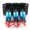 3 Gang 12V/24V Toggle LED Rocker Switch Panel On-Off Car Marine Boat Waterproof