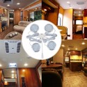 8X 12V LED Spot Light Ceiling Cabin Interior Lamp Downlight W/ Remote Control For VW T4 T5 RV Caravan Boat Motorhome