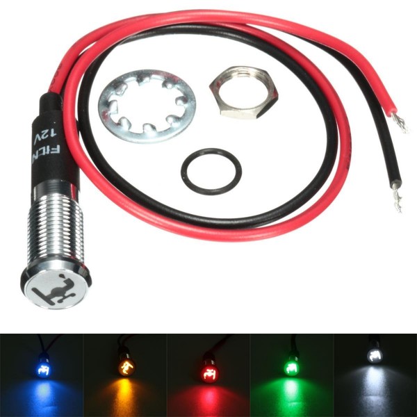 8mm 12V LED Dash Panel Indicator Light Lamp Car Van Boat Faucet Pattern