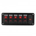 LED 12V 24V ON OFF Toggle Rocker Switch Panel Dual USB Car Marine Boat