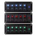 LED 12V 24V ON OFF Toggle Rocker Switch Panel Dual USB Car Marine Boat