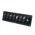 12V-24V 3.1A 8 Gang Rocker Switch Panel Dual USB Circuit Breaker LED Voltmeter For Car Marine Boat