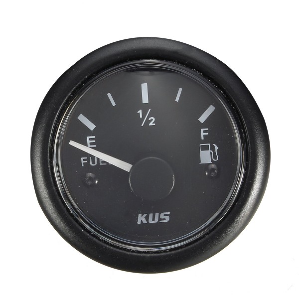 KUS Fuel/Water Level Gauge Marine/Boat Tank Level Indicator Black 52mm 0-190°