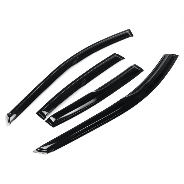 4Pcs For Acura TL JDM 2004-2008 Mugen Style 3D Wavy Plastic Exterior Visor Vent Shades Window Sun Rain Guard Deflector