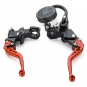 Pair 22mm 7/8 inch Handlebar Brake Clutch Master Cylinder Lever Reservoir Motorcycle