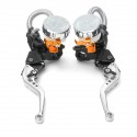 Pair 7/8inch 22mm CNC Motorcycle Brake Lever Master Cylinder Reservoir Universal