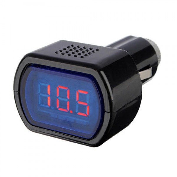 Mini Car LCD Battery Voltage Meter Monitor 12V Black