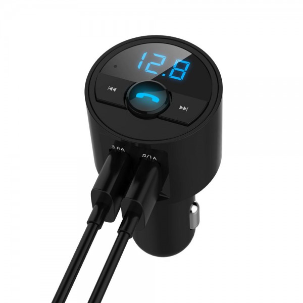 Mini LED Display Dual USB bluetooth Hands-free Smart Quick Car Charger Built-in Microphone