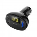 C02 Black Car Charger Digital Display QC3.0 Fast Charge Type-c