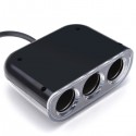 WF-076 120W 3 Way Car Cigarette Lighter Socket + 1 USB Interface