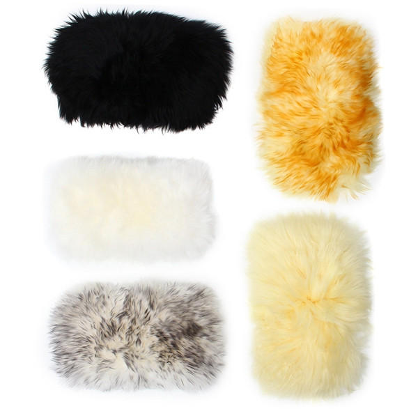 30cmx15cm Sheepskin Car Central Arm Rest Box Cushion Universal