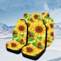 5PCS Car Seat Cover Sunflower Printed Front Seat Protective Mats Universal