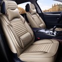 Leather Car Front Seat Cover Cushion Protector with Pillow Universal for Five Seats Car