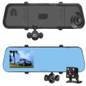 Q3 4 Inch Simultaneous Recording Car Rear View Camera HD 1080P Night Vision Car DVR