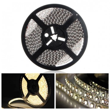 5M Flexible 3528 LED Strip Light Neon Tape Waterproof Warm White 12V for Car Home Decoration