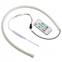 60CM RGB LED Strip Light Flexible Neon Hood Car Decorations Kit With Remote Control