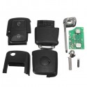 Car 433MHz ID48 Chips 2 BTN Remote Key Alarm Fob Flip Uncut for VW 1J0 959 753 AG