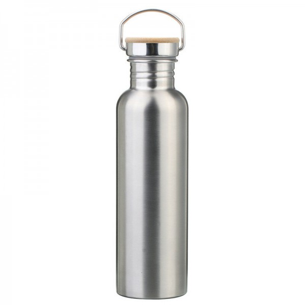 Portable Stainless Steel Water Bottle Bamboo Lid Sports Flasks Leak-proof Travel Cycling 1000ML Camping Bottles BPA Free