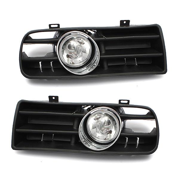 Car Front Fog Light Lamp Grille Set For VW GOLF 1998-2005 Black