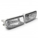 Pair Clear Car Front Driving Fog Lights Lamp with 9006 Bulbs 55W For Toyota Land Cruiser 1998-2007