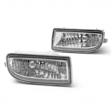 Pair Clear Car Front Driving Fog Lights Lamp with 9006 Bulbs 55W For Toyota Land Cruiser 1998-2007