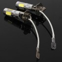 Pair DC 9V-30V 7.5W 6000K H3 LED COB Car Fog Lights Daytime Running Lights Lamp Bulb