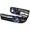 Pair Front Fog Light LED DRL Daytime Running Lights with Grill For VW Golf Jetta Bora Mk4 1999-2004