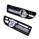 Pair Front Lower Bumper Fog Light Cover Grille w/LED DRL for VW Bora Jetta MK4 1999-2007