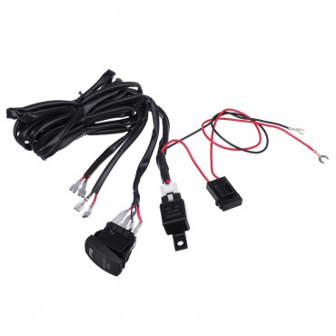 Universal 5 Pin Car 12V Waterproof LED Work Light Fog Lamp Bar Lighting Switch Relay Wiring Harness Kit