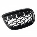 2PCS Front Grille Grill Black&Chrome Diamond Style For BMW 3 Series E90 E92 E93