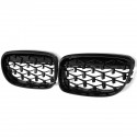 Front Kidney Diamond Meteor Style Grille Grill Black Mesh For BMW E90 51137201969 51137201970