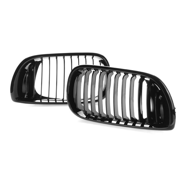 Gloss Black Kidney Front Grille For BMW E46 3Series 4-DOOR 4D 02-05 LCI Facelift