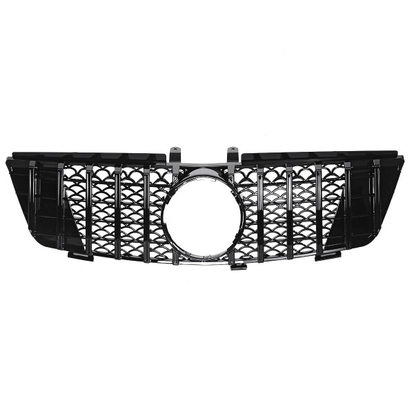 Glossy Black GTR Style Front Grill Grille For Mercedes-Benz ML Class W164 ML320 ML350 ML550 2005-2008