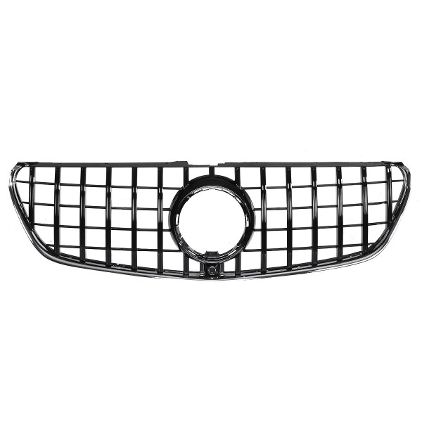 Glossy Black GTR Style Front Grill Grille For Mercedes-Benz V-Class W447 V250 V260 2015-2018