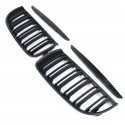 One Pair Car Matt Black Front Kidney Double Slat Grille Set For BMW E90 E91 2005-2008