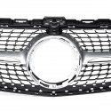 Silver Front Diamond Grill Grille With Camera For Benz W205 C Class C250 C300 C400 C43 AMG 2019+