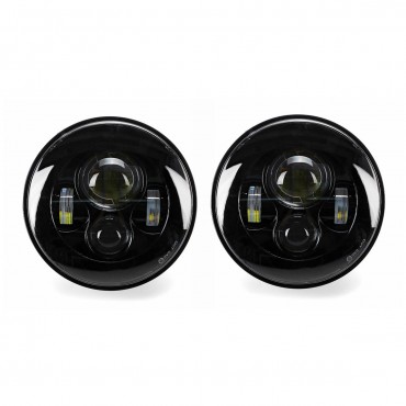 2 x 7inch Round LED Projection Headlights Head Lamp Hight/Low Beam For Jeep Wrangle