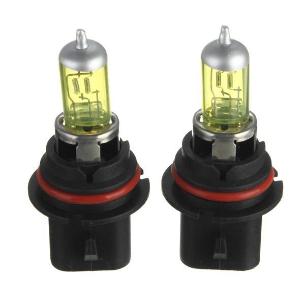 A Pair of 9007 HID Xenon Light Bulbs Lamps DC12V Yellow 3000K-3500K