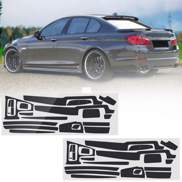 Carbon Fiber Pattern Car Interior Dashboard Sticker Wrap Decoration for BMW 5-Series F10 F18 2011-17