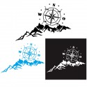 2PCS Car Body Hood Sticker Decal Compass W/ Mountains For Camper Van Motorhome Car