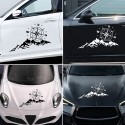 2PCS Car Body Hood Sticker Decal Compass W/ Mountains For Camper Van Motorhome Car