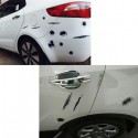 3D Simulated Bullet Holes Car Sticker Scratch Decal Waterproof Motorcycle Stickers 23X29CM