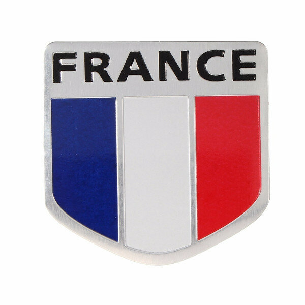 Aluminum Alloy Badge France French Flag Pettern 3D Sticker Shield Emblem Decal Decoration