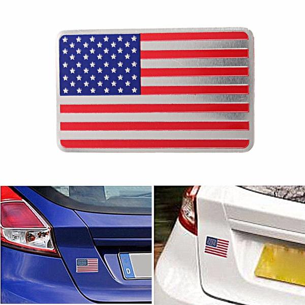 Car American USA Flag Emblem Sticker Metal Badge Decal Decor Universal For Truck Auto